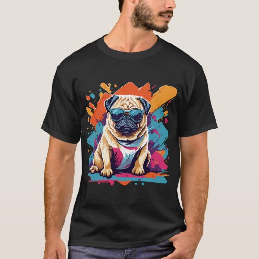 Pug Vintage T-shirt (Voorkant)