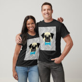 Pug visgraat grijs patroon t-shirt (Unisex)