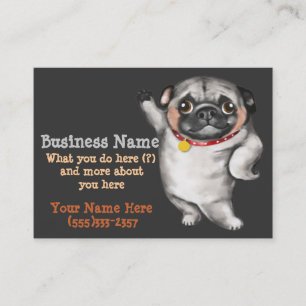 PUG-visitekaartje sjabloon_pet zittend, hondenlope Visitekaartje