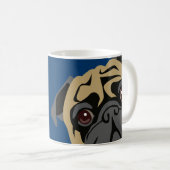 Pug volgt koffiemok (Voorkant rechts)