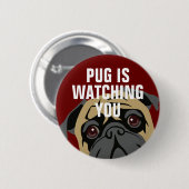 Pug volgt ronde button 5,7 cm (Voorkant /achterkant)