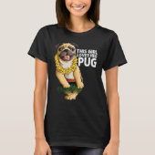 Pug voor meisjes Kinder Hula danser Aloha Pug T-shirt (Voorkant)