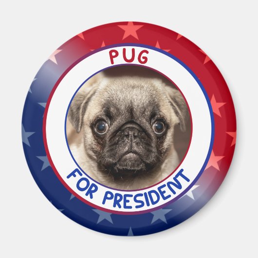 PUG VOOR PRESIDENT MAGNEET (Voorkant)