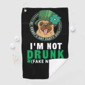 Pug voor St Patrick's Day Paddy Party Golfhanddoek (Insitu)