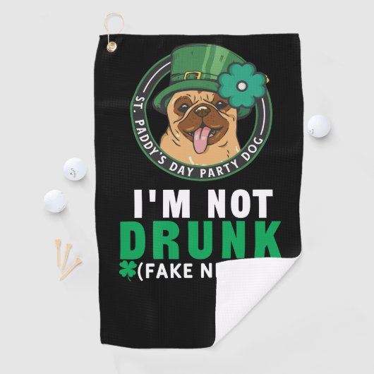 Pug voor St Patrick's Day Paddy Party Golfhanddoek (Insitu)