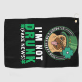 Pug voor St Patrick's Day Paddy Party Golfhanddoek (Horizontaal)