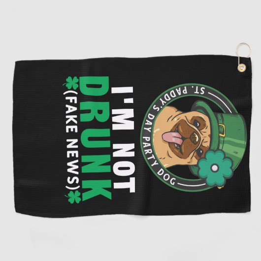Pug voor St Patrick's Day Paddy Party Golfhanddoek (Horizontaal)