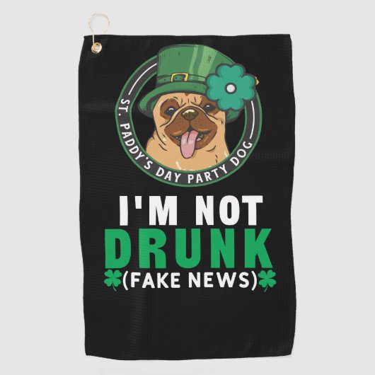 Pug voor St Patrick's Day Paddy Party Golfhanddoek (Voorkant)