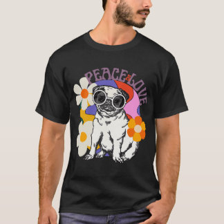 Pug Vrede en Liefde T-shirt