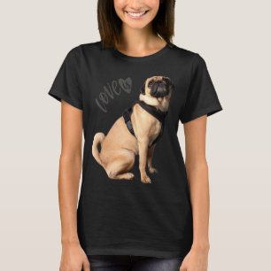 Pug Vrouwen Mannen Pug Moeder Vader Leven Liefde H T-shirt