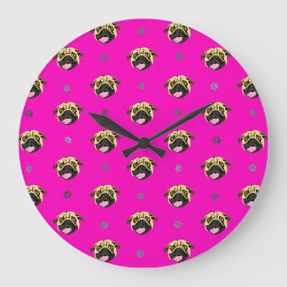 Pug Wall Clock Showroze Grote Klok