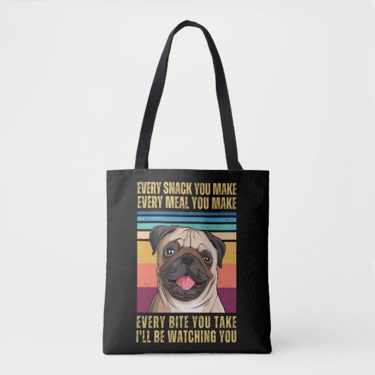 Pug Watching Snack en Meal Tote Bag (Voorkant)