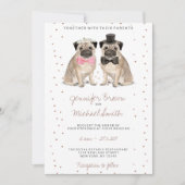 Pug watercolor bruiloft kaart (Voorkant)