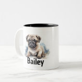 Pug Waterverf Mok (Voorkant links)