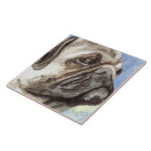 Pug Waterverf Portret Tegeltje (Zijkant)