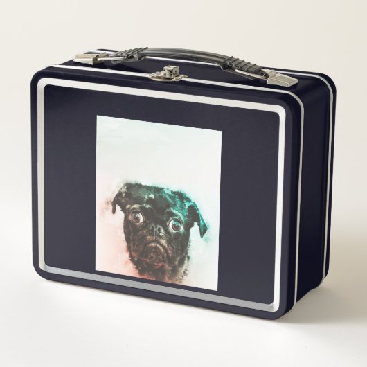 Pug Waterverf | Schattigee Pug Dog Art Waterverf (Voorkant)