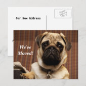 PUG We hebben een nieuw adres Briefkaart verplaats (Voorkant / Achterkant)