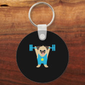 Pug Weight Lifting Funny Dog Lover Workout Fitness Sleutelhanger (Voorkant)