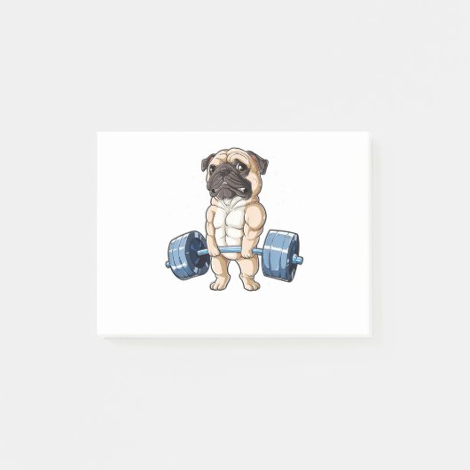 Pug Weightlift Funny Deadlift Mannen Fitness Gym Post-it® Notes (Voorkant)