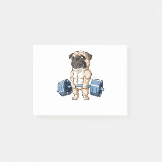 Pug Weightlift Funny Deadlift Mannen Fitness Gym Post-it® Notes
