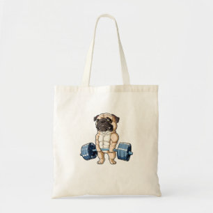 Pug Weightlift Funny Deadlift Mannen Fitness Gym Tote Bag