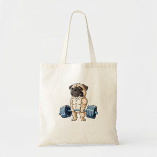 Pug Weightlift Funny Deadlift Mannen Fitness Gym Tote Bag