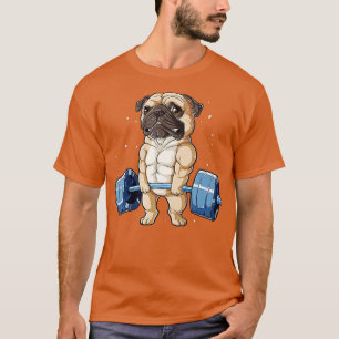 Pug Weightlift Funny Deadlift Mannen Fitness Gym W T-shirt