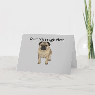 Pug Wenskaart Feestdagen Kaart