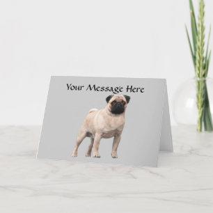 Pug Wenskaart Feestdagen Kaart