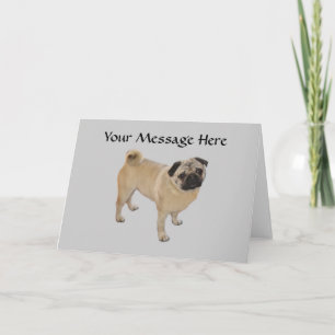 Pug Wenskaart Feestdagen Kaart
