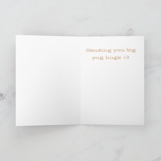Pug Wenskaart Kaart (Binnen)