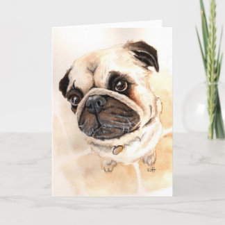 Pug Wenskaart Kaart