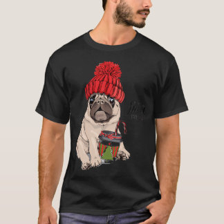 Pug wenst je een fijne kerst t-shirt