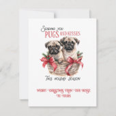 Pug Whimsical Kerstmis | Feestdagenkaart (Voorkant)