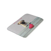 Pug Wishing Happy Valentijnsdag Hart badmaten Badmat (Gekanteld)