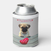 Pug Wishing Happy Valentijnsdag Hart koelbox Blikjeskoeler (Blikje Voorkant)