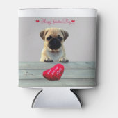 Pug Wishing Happy Valentijnsdag Hart koelbox Blikjeskoeler (Voorkant)