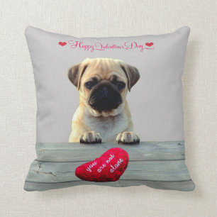 Pug Wishing Happy Valentijnsdag Hart kussens