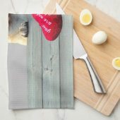 Pug Wishing Happy Valentijnsdag keukenhanddoek (Quarter Fold)