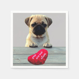 Pug Wishing Happy Valentijnsdag papieren servet