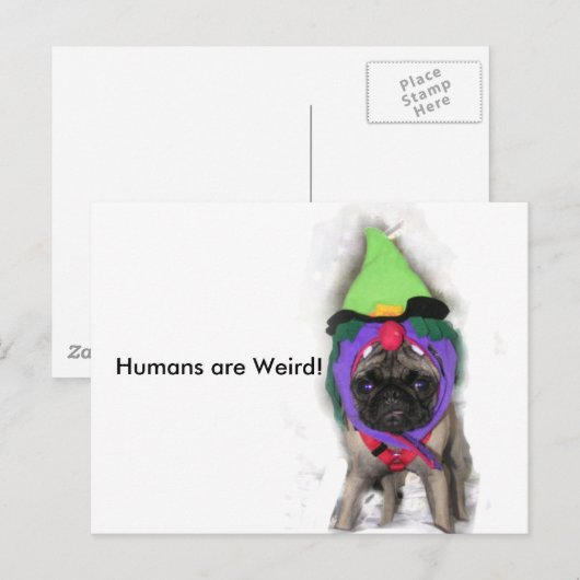 Pug Witch Briefkaart (Voorkant / Achterkant)