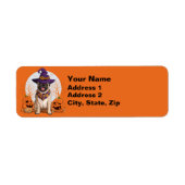 Pug Witch Halloween Etiket (Voorkant)