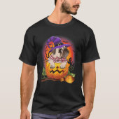 Pug Witch Pumpkin Halloween Hondenliefhebber Costu T-shirt (Voorkant)