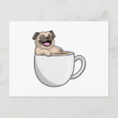 Pug with Cup of Coffee Briefkaart (Voorkant)