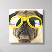Pug with Goggles Canvas Afdruk (Voorkant)