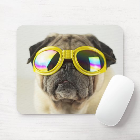 Pug with Goggles Muismat (Met muis)