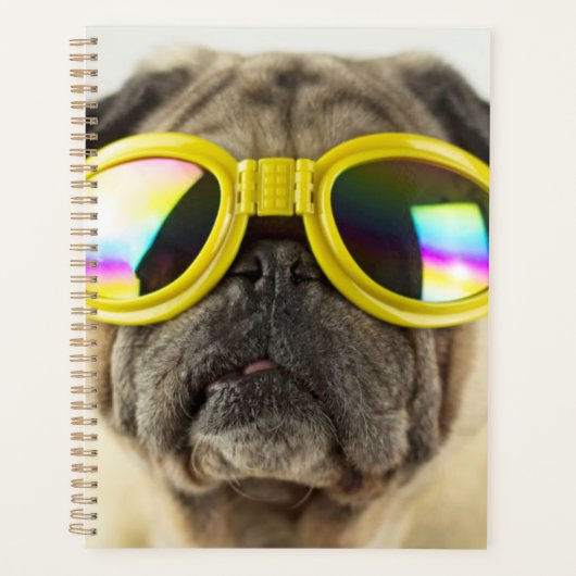 Pug with Goggles Planner (Voorkant)