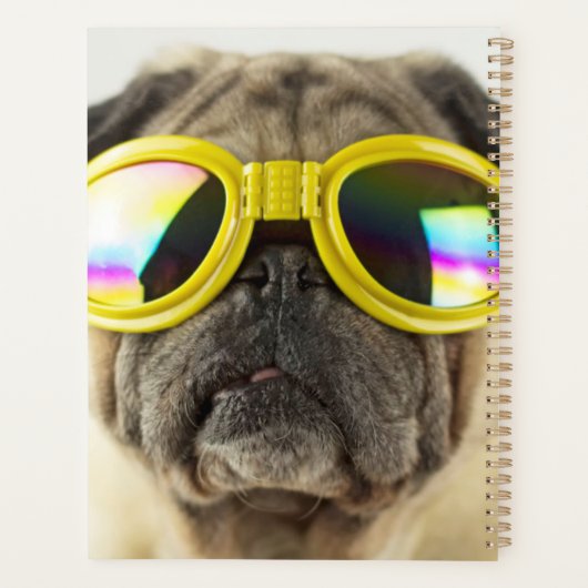 Pug with Goggles Planner (Achterkant)