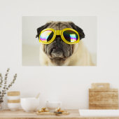 Pug with Goggles Poster (Keuken)