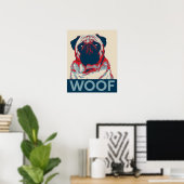 Pug Wof Retro Hope Poster (Thuiskantoor)